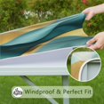 thumbnail image 6 of Teal Marble Gold Wave Pattern Square Fitted Tablecloth with Elastic Edge,Square Table Cover,Washable Elastic Table Cover for Home Kitchen Party Decor 34"x34", 6 of 6