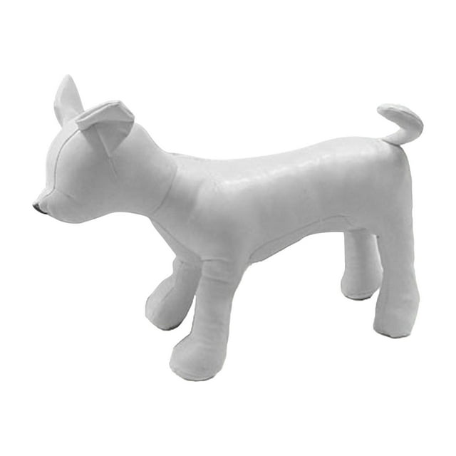 lionlar 1PC Dog Mannequin PU Leather Standing Position for Display Dog White S