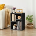 thumbnail image 2 of VECELO 3 Cubes Bookcase Set of 2, Modern 2-Tier Storage Organizer, Freestanding Wood Bookshelf for Home Office Study Living Room, Black, 2 of 6