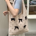 thumbnail image 4 of Bolso Hombro Duradero para Mujer Mano Tejido Con Lazo Ganchillo Viajes Al Aire Libre, 4 of 9