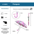 thumbnail image 2 of Paraguas Infantil con Mecanismo Semiautomático Incluye Silbato Color Fucsia Claro, 2 of 5