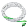 thumbnail image 1 of Unique Bargains 1Pcs 49.2Ft Single Mode Simplex OS2 Fiber Optic Cable LSZH SC/APC-SC/APC Armored Jumper Optical White with Adapter, 1 of 5