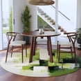 thumbnail image 4 of Abstract Watercolor Round Area&nbsp;Rug 6ft Green Black Fluid Blending Non-Slip&nbsp;Washable Circle Rugs Soft Felt Indoor Floor Mat for Bedroom Kitchen Living Room Bathroom, 4 of 9