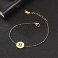 thumbnail image 3 of Hollow Alphabet A-Z Round Pendant Bracelets Stainless Steel Bracelets for Men Women Trend Jewelry for Party Gift (17+5CM), 3 of 6