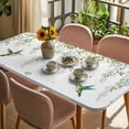 thumbnail image 3 of Green Eucalyptus Leaves Table Cloths for 4 Foot Rectangle Tables, Birds Flowers Spring Watercolor Floral Patio Waterproof Elastic Fitted Tablecloths, Washable Rectangular Table Cover for Camping, 3 of 8