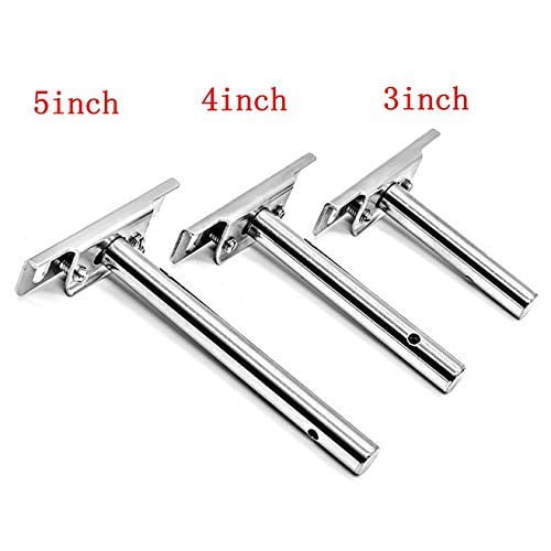 4 Pack Solid Steel Blind Shelf Supports with Screws Floating Shelf Brackets 2 Inch Heavy Duty Hidden Shelving Brackets for Floating Wood Shelves Hardware Rod with 3/8 Diameter
