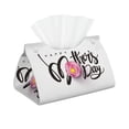 thumbnail image 2 of Lsque Happy Mother's Day (3) Printed Long Tissue Box Cover Holder, Facial Paper Organizer Dispenser,Triangle with Bottom Belt, PVC Leather Decorative Organizer, 2 of 9