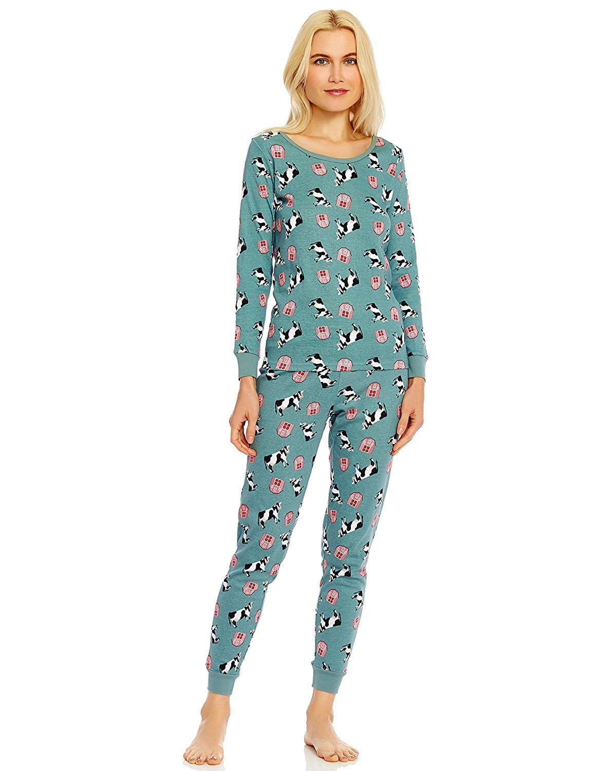 Leveret - Leveret Women's Fitted Pajama Set 100% Organic Cotton (X ...