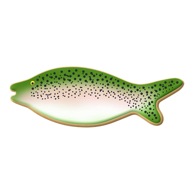 FOOSE Trout Fish Cookie Cutter 3.75 inch –Tin Plated Steel Cookie Cutters – Trout Fish Cookie Mold