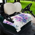 thumbnail image 2 of Golf Cart Seat Covers for 2 Seater,Purple Pink Flowers Soft Microfiber Cart Seat Towel Blanket,Farmhouse Watercolor Floral Absorbent Breathable Non Slip Bench Seats Protector for Golf Course 51"x31", 2 of 9