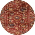 thumbnail image 1 of Ahgly Company Tapis d'Intérieur Rond Abstrait Chocolat Brun Oriental, 3 Pieds Rond, 1 of 6