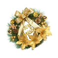 thumbnail image 3 of FELTECHELECTR Corona navideña de pino artificial de 30 cm, colgante decorativo para el hogar, fiestas navideñas, paredes, puertas y ventanas (dorado)., 3 of 7