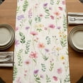 thumbnail image 5 of Pink Spring Floral 108 Inch Table Runner, Flowers Elegant Pastoral Botanical Farmhouse Dresser Scarf Cotton & Linen Tablerunner for Dining/Kitchen Island/Holiday Party Décor 13" x 108", 5 of 9