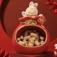 thumbnail image 2 of facefd Rabbit Resin Statue Figurine Sculptures Jewelry Rabbit Basket Storage Box Candy Bedroom Storage Box, 2 of 9