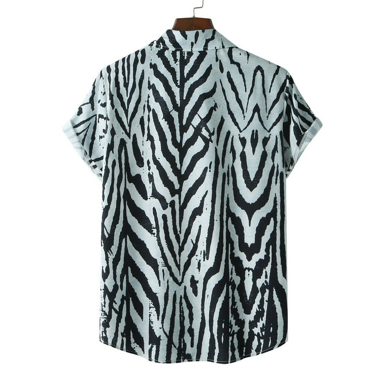 ZHAGHMIN Camisas Para Hombre Men'S Spring And Summer Fashion Shirt Printed Casual Lapel Short Sleeves Shirt Large Size Holiday Beach Collar 4 T Shirt Piece Pajama Mens Christmas T S -