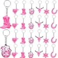 thumbnail image 2 of Disco Cowgirl Party Favors, 24pcs Pink Cowgirl Birthday Bachelorette Party Favors Keychains in 6 Styles Boots Sheepshead Horseshoe Kerchief Hexagram for Western Cowgirl Party Favors, 2 of 7