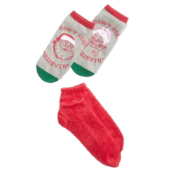 HUE Womens Ultra Comfy Xmas Festive Design Ankle Socks Gift Box Set 1 Pair