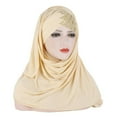 thumbnail image 1 of Turban en Soie Douce avec Sequins Foulard Bonnet, 1 of 5