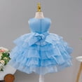thumbnail image 4 of Ticikt Baby Girl Pageant Dress Sequins Princess Dress Toddler Flower Wedding Birthday Party Gown Dresses,Color:Blue, 4 of 6