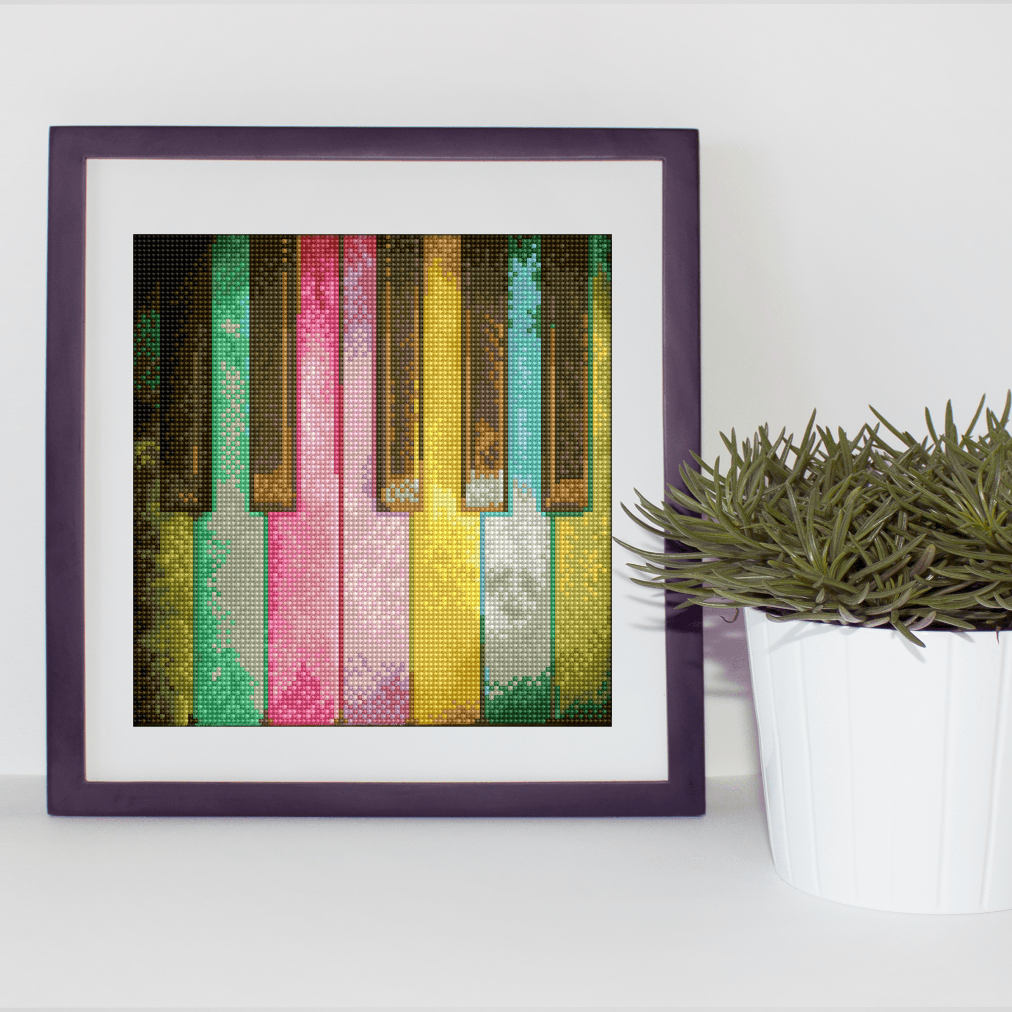Diamond Dotz Piano Rainbow with Frame Music Diamond Painting Kits for Adults - Diamond Art Kits a Relaxing Creative Craft Kit with Dotz Gems 11.8x11.8