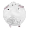 thumbnail image 3 of perfk Glass Pig Piggy Bank Money Saving Jar Cute Piggy Bank for Entrance Bar Decor Pink long mouth, 3 of 10