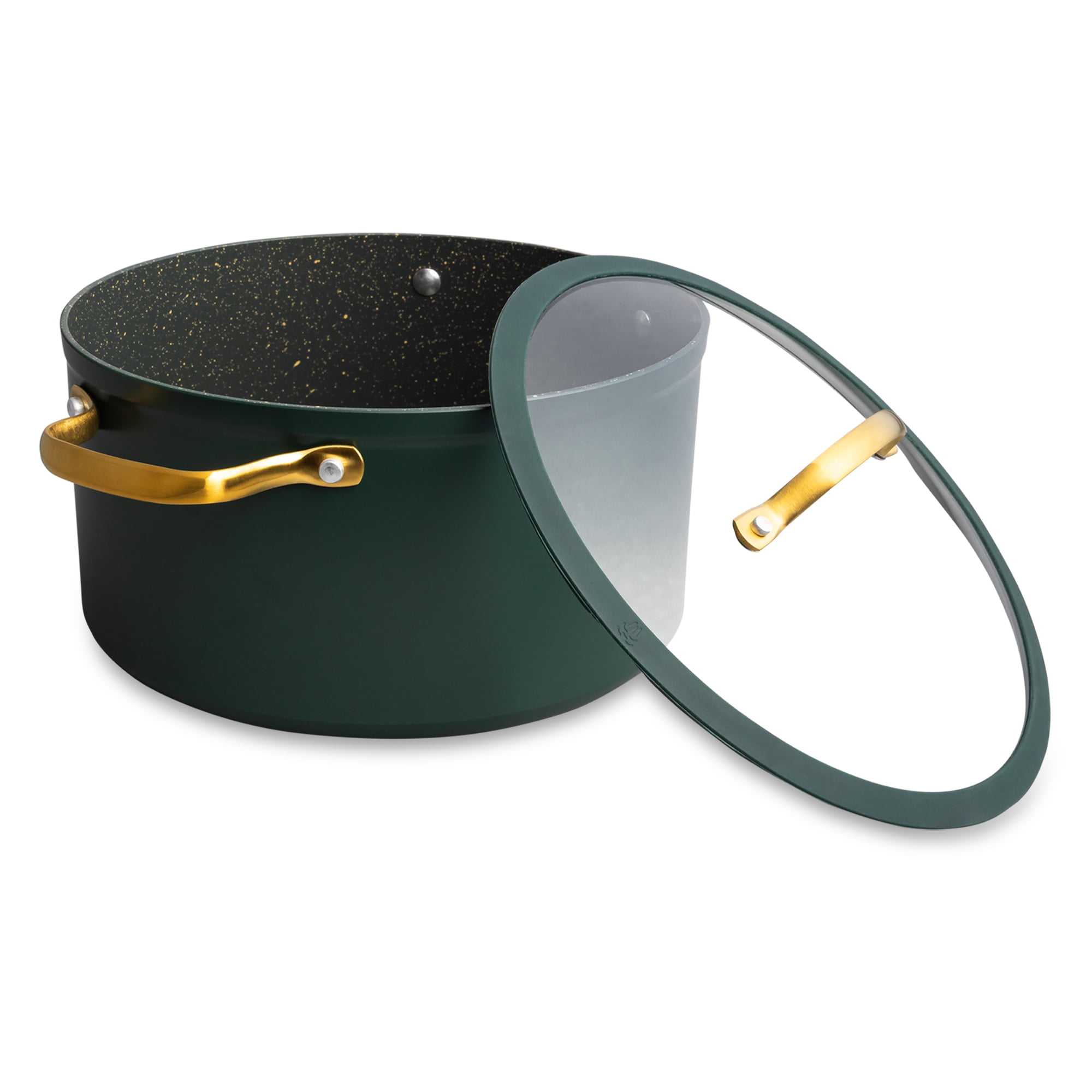 Batterie de cuisine antiadhésive 12 pièces Thyme & Table, collection Granit, vert chasseur THYME&TABLE 12PC TT GC HGRN