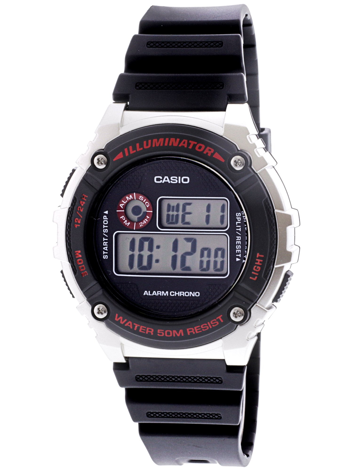 Casio Men's Black Resin Strap Digital Sport Watch, Blue Accents 