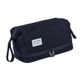 thumbnail image 4 of Bolsa de maquillaje grande, bolsa de artículos de tocador portátil, cierre de cremallera, organizador de brochas de maquillaje, bolsa de cosméticos de Negro, 4 of 8