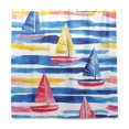 thumbnail image 2 of Yayeee Shower Curtain with Hooks 72"x72" Waterproof Fabric Bathroom Hanging Decor, Red Hand Drawn Sailboats, 2 of 5