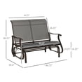 thumbnail image 3 of 2-Person Glider Bench, Outdoor Rocking Chair with Mesh, Mixed Grey, 3 of 9