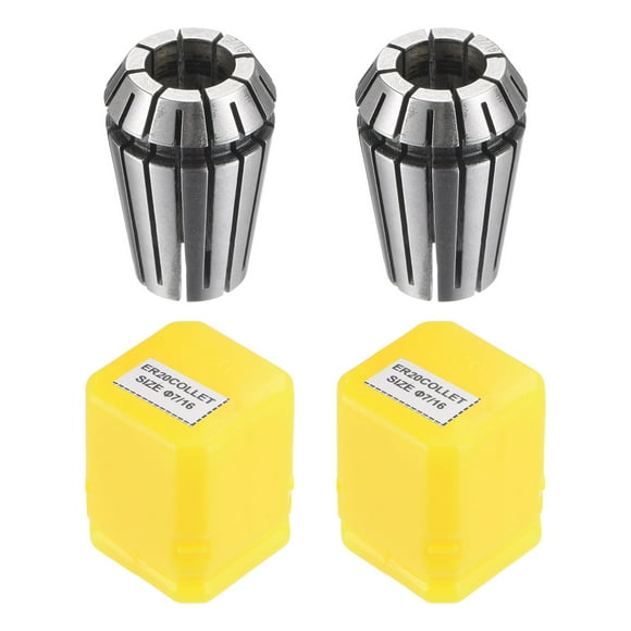 Unique Bargains ER20 Spring Collet, 7/16' Chuck for CNC Engraving Machine Lathe Milling Tool 2 Pack