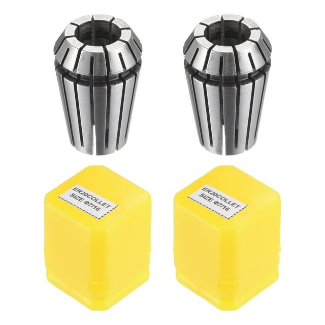 Unique Bargains ER20 Spring Collet, 7/16' Chuck for CNC Engraving Machine Lathe Milling Tool 2 Pack
