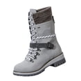 thumbnail image 2 of Mid Height Winter Footwear, Women's Round Toe Side Zip Mid Calf Boots Casual Mid Height Boots with Fit and Supportive Sole for Jeans Leggings Commuting Shopping and Fall Winter Dress Boots, Gray, 2 of 6