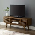 thumbnail image 2 of Contemporary Modern Urban Designer Living Room Lounge Club Lobby Media TV Stand Storage Set, Wood, Natural Walnut Brown, 2 of 7
