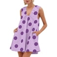 thumbnail image 1 of Mceream Dresses for Women Plus Size with Pockets Casual A Line Flowy Tank Dresses Summer Floral Sleeveless V Neck Ruffled Hem Party Ruched Short Dress Purple M, 1 of 8