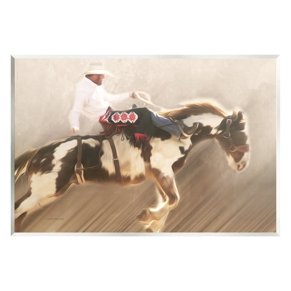 Stupell Industries Cowboy Riding Horse Animals & Insects Painting Unframed Art Print Wall Art, 15 x 10