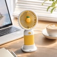 thumbnail image 6 of Aoznliie Handheld Mini Fan, 3 Speeds USB Rechargeable Personal Cooling Fan for Travel, 4x2x8 inch Cute Portable Cooling for Office, Yellow, 6 of 6