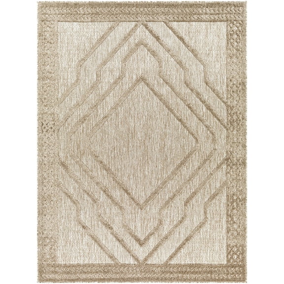 Mark&Day Outdoor Rugs, 5x7 Cheney Modern Indoor/Outdoor Mocha Area Rug, Non Shedding Brown Carpet for Patio, Porch, Deck, Bedroom, Living Room or Kitchen (5'3" x 7')