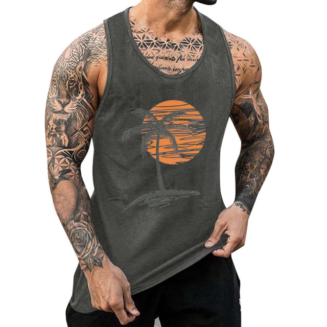 Ketyyh-chn99 Débardeur Homme 2024 Chemises pour Homme T-Shirts en Coton pour Homme Col Rond Manches Courtes Gris, TG