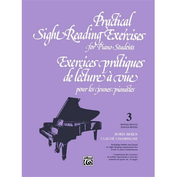Alfred 00-V1033 Exercices Pratiques de Lecture à Vue pour Élèves de Piano- Livre 3 - Livre de Musique
