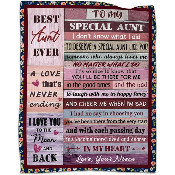 Aunt Gifts from Niece Mothers Day Blanket Gifts for Aunt Birthday Gifts for Aunt Christmas Thankgiving Gifts Ideas for Auntie Throw Blanket 50"x60"
