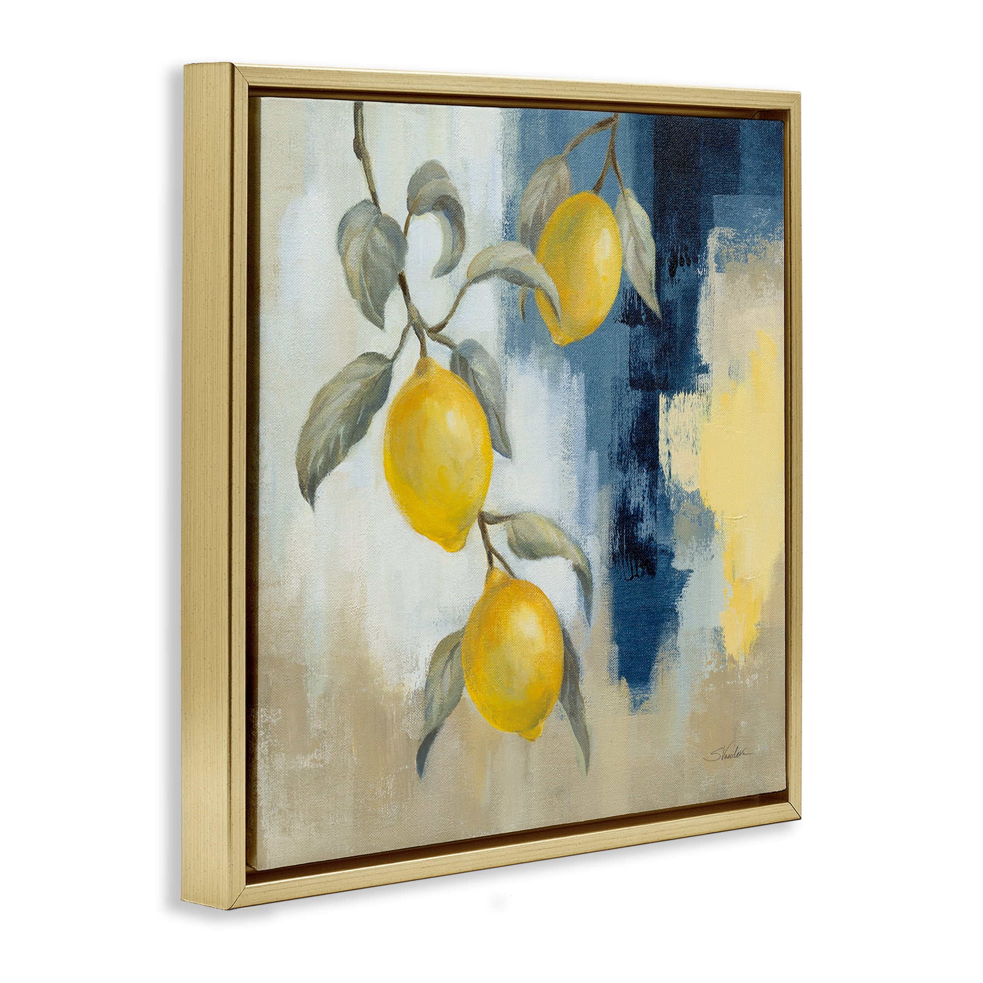 Stupell Industries Lemons From South Food & Beverage Painting Gold Floater Framed Canvas Art Print Wall Art, 18 x 18