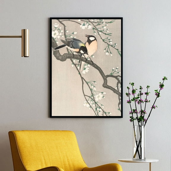 Tits on Cherry Branch - 1900–1910 | Ohara Koson | Premium Fine Art Print | 20th Century Japanese | Woodblock | Botanical | Plant Art | Nature Art