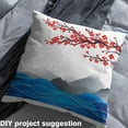 thumbnail image 2 of Castle Fairy Red Cherry Blossoms Fabric by the Yard 10 Yards, Modern Minimalist Room Decor Fabric by the Yard, Ocean Mountain Fabric for Sewing, Japanese Style Bedroom Decor, 2 of 6