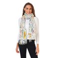 thumbnail image 2 of FORMRS Womens Scarf Winter Soft Long Big Warm Shawls Wrap Tassel Scarves, Watercolor Wildflowers, 2 of 9