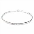 thumbnail image 3 of Me Plus Inspirational Wifey Positive Message Engraved Thin Bangle Hook Bracelet (Silver, Brass), 3 of 4