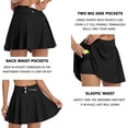 thumbnail image 4 of Alove Women's 2.76 Inch Wiastband Tennis Skirts Lining Shorts With 3 Pockets, 4 of 6