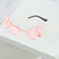 thumbnail image 1 of Fire Flame Sunglasses Pearl Decoration, Driving Protection Cosplay Eyewear Pearl Decoration Pink, 1 of 7