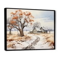 thumbnail image 2 of Designart "Farmhouse Farmstead Winter Painting II" Farm Floater Framed Canvas Wall Art, 2 of 7