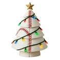 thumbnail image 2 of Dserfhy Sports Ball Inspired Christmas Tree Figurine Handcrafted Faux Leather Tree Shaped Tabletop Decoration with Golden Star Topper for Holiday Home Decor, 2 of 8